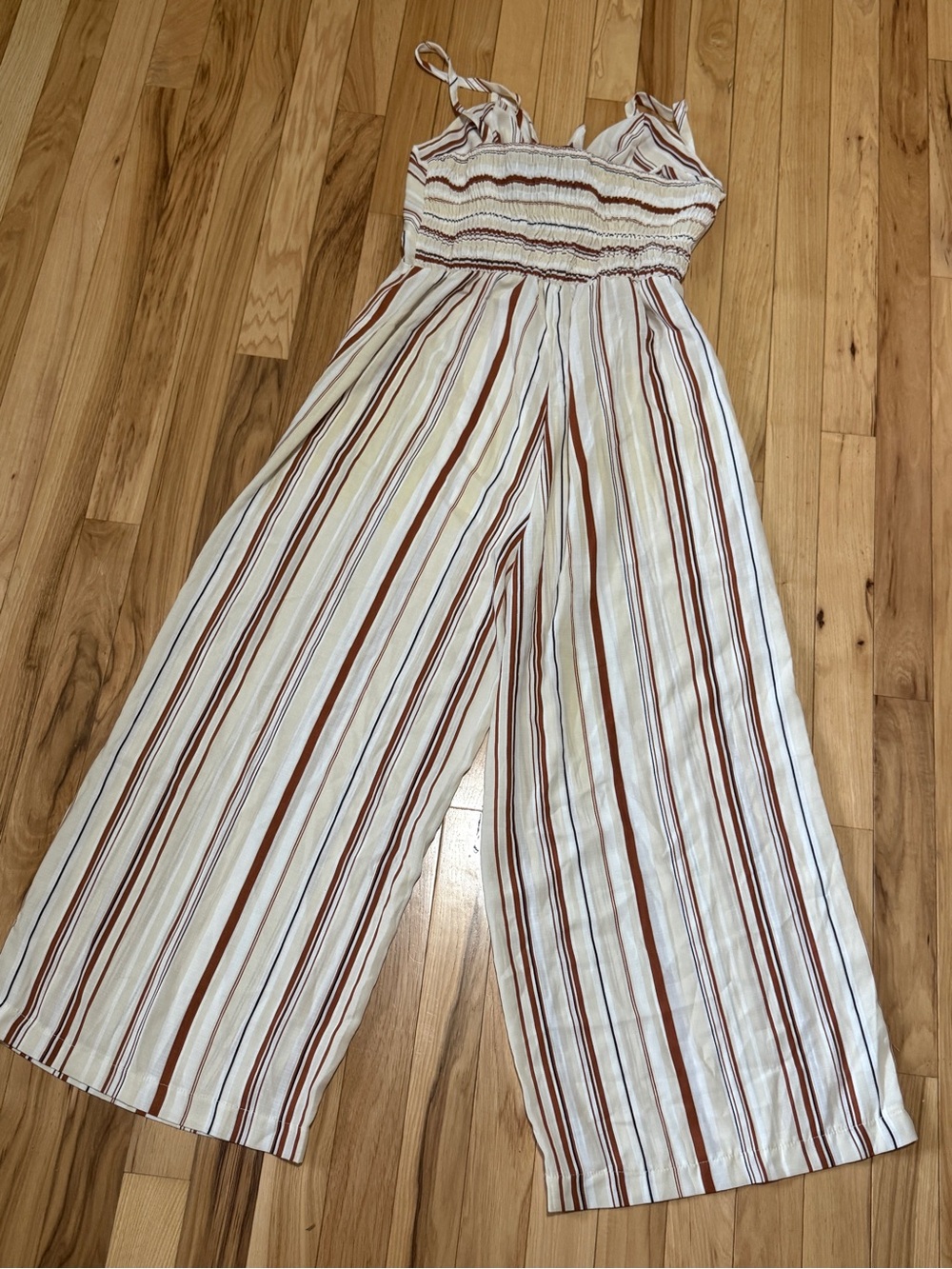 NWT Sweet Rain Striped Pants in Cream, Brown and Navy Size L